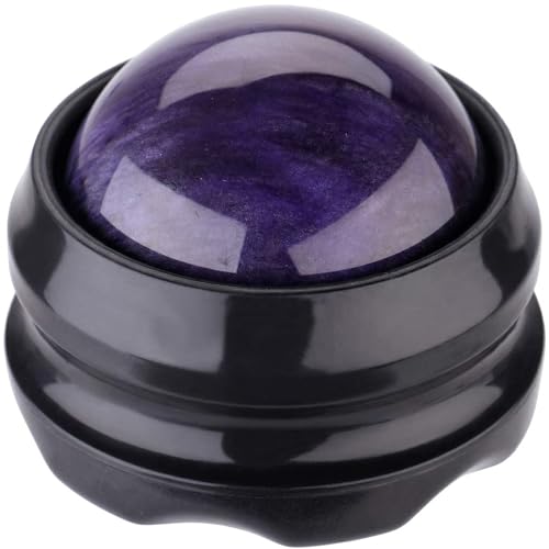 Manual Massage Roller Ball - Massager and Therapy Tool for Sore Muscles, Shoulders, Arms, Neck, Back, Feet, Body, Deep Tissue, Stiffness, Joint Pain, Stress Relief - color: Purple