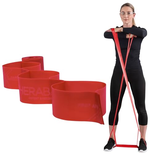 THERABAND CLX Resistance Band with Loops, 5-Foot Band - color: Level 2 / Medium - Red