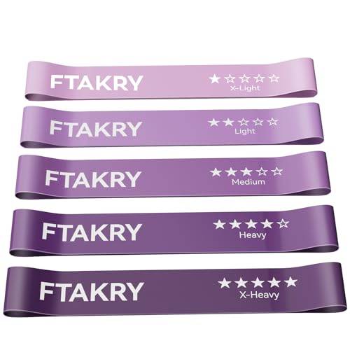 Resistance Bands for Working Out, Exercise Bands with 5 Resistance Levels, Natural Latex Resistance Bands Designed for Home Fitness, Strength Training and Flexibility Exercises - color: Purple