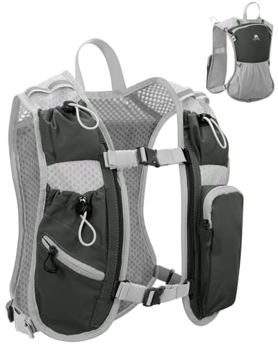 Running Vest for Women and Men, Hydration Running Backpack, Runners Vest, Hydration Vest, with Front Phone Holder, Adjustable Chest and Waist Strap - color: Dark Gray, size: Only Backpack