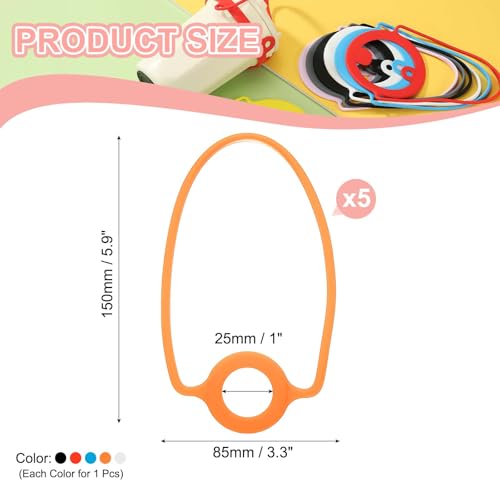 PATIKIL Silicone Water Bottle Lanyard, Reusable Tumbler Strap Water Bottle Handle Holder with Strap for Beverage Carry Traveling Take Out - color: Black/Red/Blue/Orange/Gray