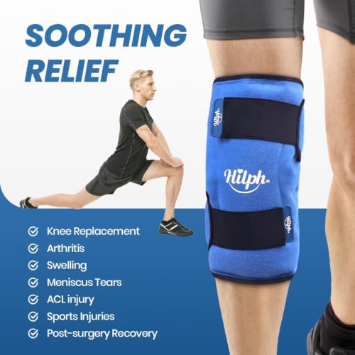 Hilph Ice Pack for Knee Pain Relief, Z-Shaped for Bendable & 360° Coverage - color: Blue