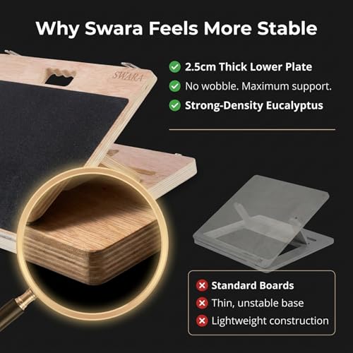 Swara 12.6″ Wooden Slant Board for Calf Stretching & Exercise (Board only) - size: 12.6 Inch