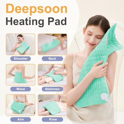 Heating Pad,Electric Heating Pad,Heating Pad for Back (LightGreen, 24"x12") - color: Lightgreen, size: 24x12 Inch