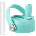 RRegeny Straw Lid for Hydro Flask Wide Mouth 32 40 oz, Straw Lids with Flexible Handle and Straws Compatible with HydroFlask, Replacement Sports Flex Cap Wide Mouth Top 32 40 oz - color: Turquoise