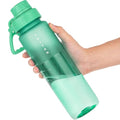 OLDLEY 32oz Water Bottle with Handle, BPA-Free Tritan Reusable Sports Water Bottle with Leak-Proof Dust Lid, Wide Mouth, Cup Holder Friendly, Half Frosted Clear Bottle for Gym,Travel,Work,Mint Green - color: Mint Green