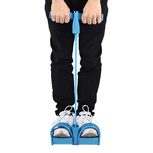 Sit Up Belt Pedal Tensioner, Multifunctional Pull Rope Body Trainer, Elastic Latex Yoga Body Trimmer Shaper, Tension Rope for Sit Up, Yoga Waist Arm Leg Stretch Training(Blue)