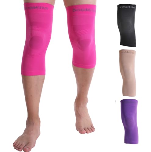 Doc Miller Knee Compression Sleeve Brace for Men & Women - color: Pink