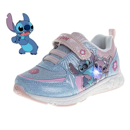 Disney Lilo & Stitch Shoes LED Light Up Sneaker Girls Toddler-Little Kids - color: Pink/Blue, size: 10 Toddler