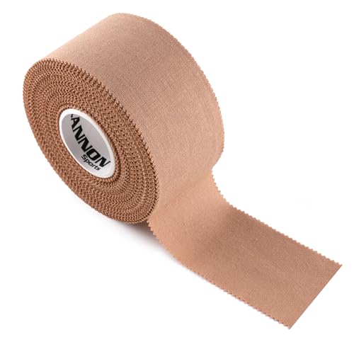 Cannon Sports Premium Athletic Tape - 1.5” x 45 Feet Per Roll - Easy Tear, No Sticky Residue, Very Strong, Hypoallergenic and Latex Free- Ideal for Sprains, Strains, First Aid – 1 Roll (Natural) - color: Natural