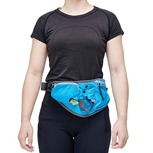 Blueberry Style Blue Bumbag Waist Bag Fanny Pack for Walking Running - Built-in Poop Bag Holder, Dog Treat Pouch, Adjustable Waistband, and Bottle Holder - color: 1 Pack Waist Bag - Blue