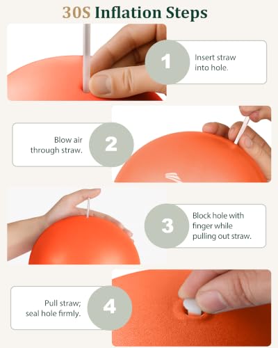 Trideer 9 Inch Pilates Ball with Inflation Straw, Small Exercise Yoga Ball - color: Orange