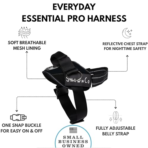 ShawnCo Essential Pro Dog Harness, No-Pull Pet Vest (Midnight, L) - color: Midnight, size: L