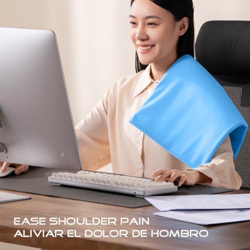 Boncare® Vinyl Small Heating Pad NO Auto Shut Off for Back Pain Relief and Cramps, High and Low Temperature Settings Hot Electric Heat Pad with Washable Cover Blue (12"x 15") - size: 12"x15"