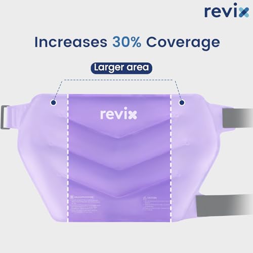 REVIX Extra Large Hip Ice Pack Wrap with Straps, Reusable Gel Pack Flexible - color: Purple