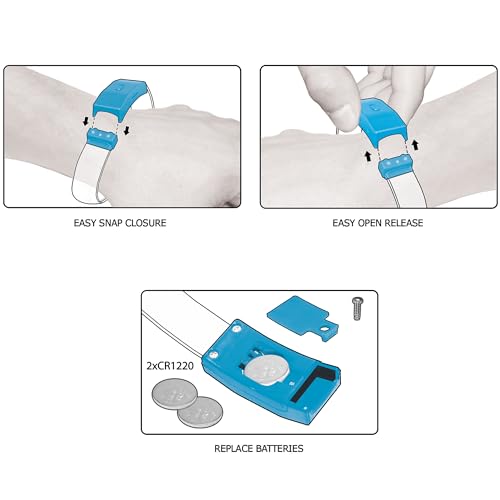 4 Magic Band Pack | Glow in The Dark | Flashing Light up for Concerts | Running Lights for Runners | Glow in The Dark Bracelets | Led Bracelet - color: Blue