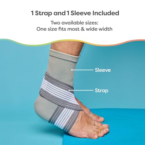 ZenToes Ankle Support Brace, Adjustable Stabilizer Wrap (Wide) - color: Gray, size: Wide Width