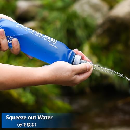 JEELAD Soft Folding Water Bottles TPU Collapsible Flask Hydration Pack Ideal for Running Hiking Cycling Outdoor - color: 250ml / 8.5oz - Pack of 2