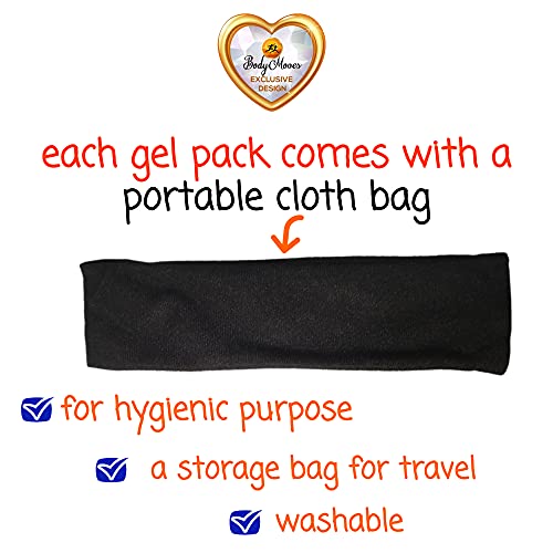 BodyMoves Reusable Perineal Cooling Pad for Postpartum & Hemorrhoid Pain Relief, Hot & Cold Packs for Women After Pregnancy and Delivery, Pack of 2 Gel Pads Plus 2 Washable Sleeves