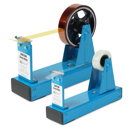 U.S. Solid Desktop Multi-Roll Tape Dispenser - 1.5 Inch Wide, 1 or 3 Inch Core, Iron, Blue