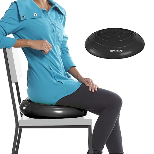 Gaiam Balance Disc Wobble Cushion, 16", Core Stability Seat - color: Black