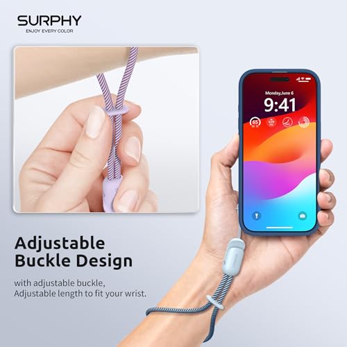 SURPHY 2 Pack Phone Lanyard, Phone Wrist Strap for Case, Camera Wrist Strap - color: Lilac & Cloud Blue