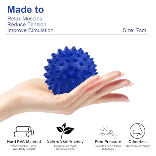 Lacrosse Massage Ball Spiky Ball Set - color: Blue-blue