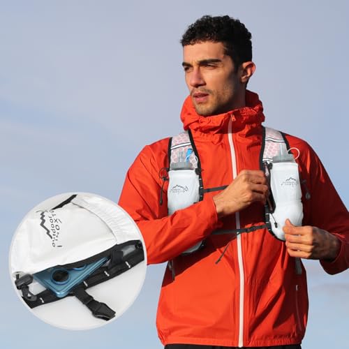 IX INOXTO Running Hydration Vest for Women Men with 500ML Soft Flask - color: White with 1.6L