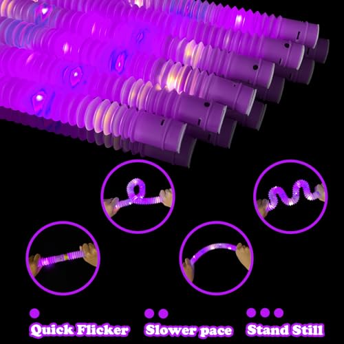 12-24 PCS Purple Glow Sticks Halloween Party Favors Toys for Kids Adults - style: Purple