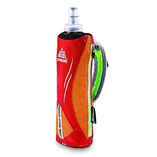 AONIJIE Running Water Bottle Handheld Hydration Pack with 500ml Soft Flask - color: Orange