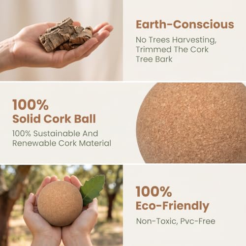 2Pcs Cork Massage Ball Natural Trigger Point Myofascial Release Ball