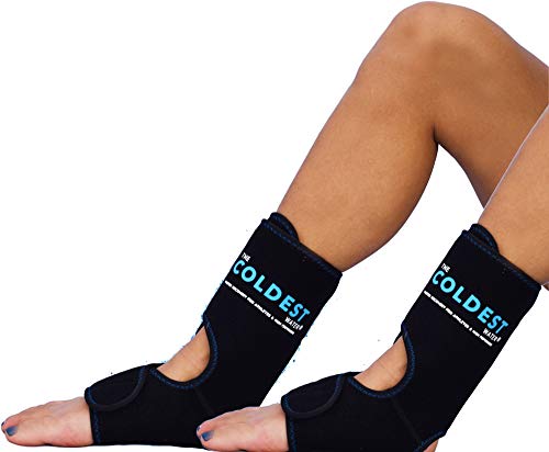 Coldest Foot Ankle Achilles Pain Relief Ice Wrap with 2 Cold Gel Packs | Best for Achilles Tendon Injuries, Plantar Fasciitis, Bursitis & Sore Feet Built for Cold Therapy (2-Pack) - color: 2-Pack