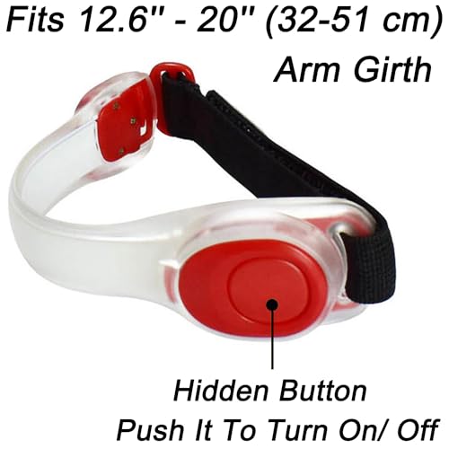 Premium LED Light Up Armband, Reflective Adjustable Wearable Silicone Running Belt Strap/Waterproof Glow in The Dark for Running Jogging Walking Cycling Concert Camping Outdoor Sports - color: Green - 2 Packs