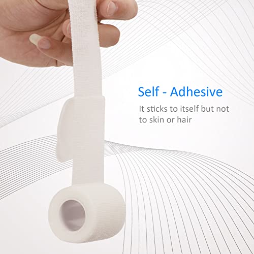 24Pcs Self Adherent Cohesive Bandages Wrap Self Adhesive 2 in White - color: White, size: 24Pcs