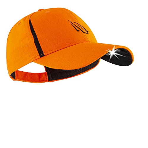 LED Hat Light - POWERCAP Baseball Cap with Light Built in - LED Cap Visor Light with Bright Headlight and IPX4 Rating - color: 3.0 Blaze Orange