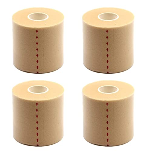 OBTANIM 4 Rolls Foam Underwrap Bandage Pre-Wrap Sports Tape for Athletic Elbow Knees Ankles, Latex Free (Skin) - color: Skin