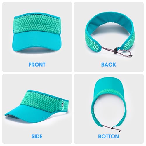 LONGLONG Sports Sun Visor Hat with Non-Slip Toggle Breathable for Women Men - color: Teal