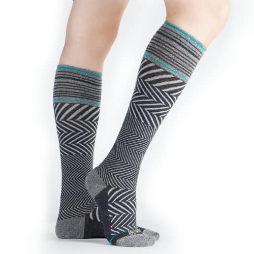 ja vie 76% Merino Wool Graduated Compression Socks for Women & Men (15-20mmHg) - color: 3 Pairs: 1 Pure Black+ 1 Black+ 1 Fuchsia, size: Medium