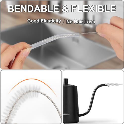 Ixiaoyoo 12 Pcs Bottle Cleaner Brushes Set, 11.8 Inch Nylon Cleaning Brush - color: 11.8 Inch White