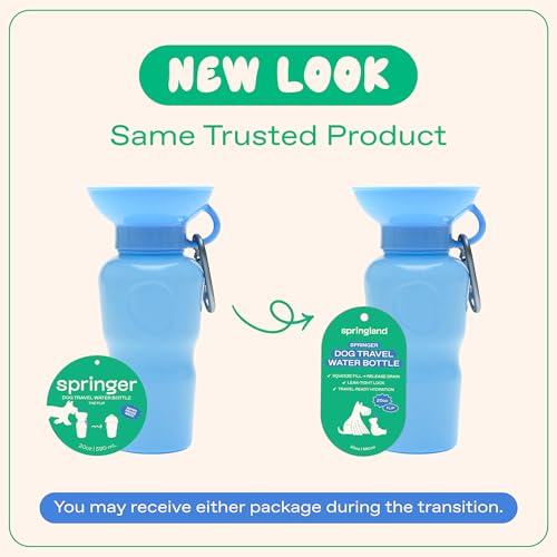 Springland Classic Portable Dog Water Bottle with Built-in Bowl, Sky Blue - color: Sky Blue, size: 22oz Classic