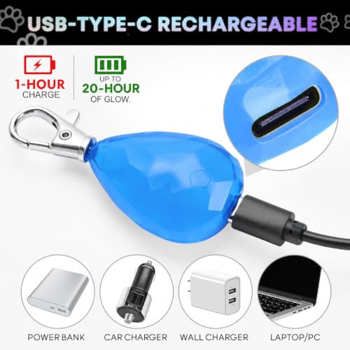 Novkin Rechargeable LED Dog Collar Lights, Waterproof with 3 Modes - For Running, Climbing, Camping - color: Blue&Green