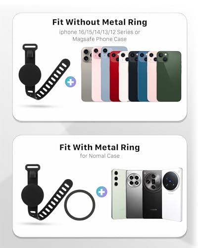 Magnetic Phone Mount for Stroller, Gym & Water Bottle - MagSafe Compatible Holder with Silicone Strap for Treadmill, Golf Cart, Peloton - Fits iPhone & All Phones