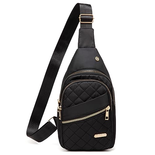 AOSTIHOT Crossbody Sling Bag Small Sling Backpack for Women, Chest Daypack Crossbody Shoulder for Travel Sport Running Hiking Black - color: Black