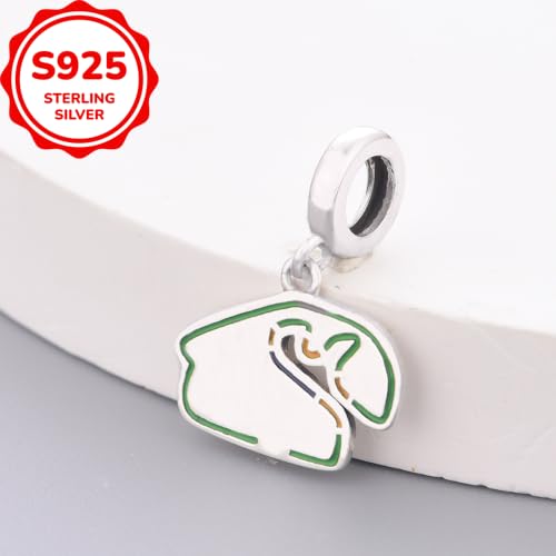 F1&Famous Race Racetrack Charm for Bracelet Necklaces, S925 Sterling Silver Charms, UK Brazil Spain Race Track Charms Jewelry Racing Souvenirs Gift - color: Race Racetrack Q4094
