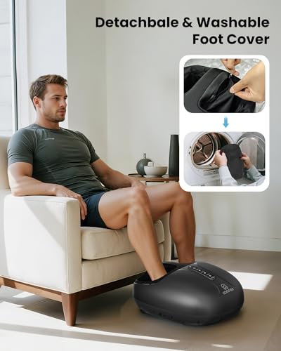 COMFIER Large Shiatsu Foot Massager with Heat, Size 15, FSA Eligible HSA - color: Obsidian Black