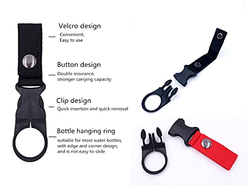 smile wood 4PCS Bottle Clip Portable Holder Keychain for Backpack - color: Black