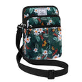 KAMO Multifunction Phone Waist Bag - Diagonal Crossbody Purse for Women & Men - color: Dark green-Yellow flower