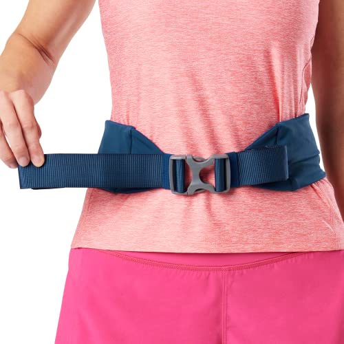 Nathan Running Belt Adjustable Fit Zipster, Zippered, Weather-Resistant Pocket & Two Quick-Stash Pockets for Running Gear, Running Fanny Pack, Walking, Hiking, Gym - color: Marine Blue