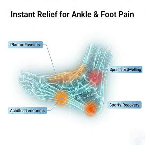 Ankle Ice Pack Wrap for Swelling & Sprained Ankle — Reusable Hot Cold Therapy Foot Sleeve for Plantar Fasciitis, Achilles Tendonitis & Foot Pain Relief L - size: L