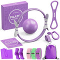 Pilates Ring Set for Women, Home Workout Pilates Equipment with Resistance Bands, 14'' Magic Circle, Mini Ball, Pilates Starter Kit for Strength, Toning and Flexibility